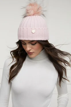 Holland Cooper Rib Bobble Hat Pink Online