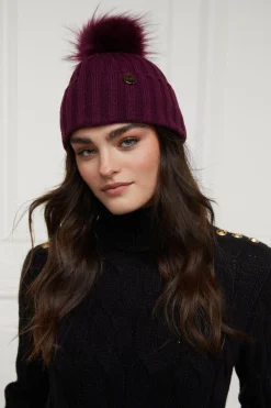 Holland Cooper Rib Bobble Hat Mulberry Online