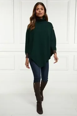Holland Cooper Roll Neck Cape Deep Emerald Discount