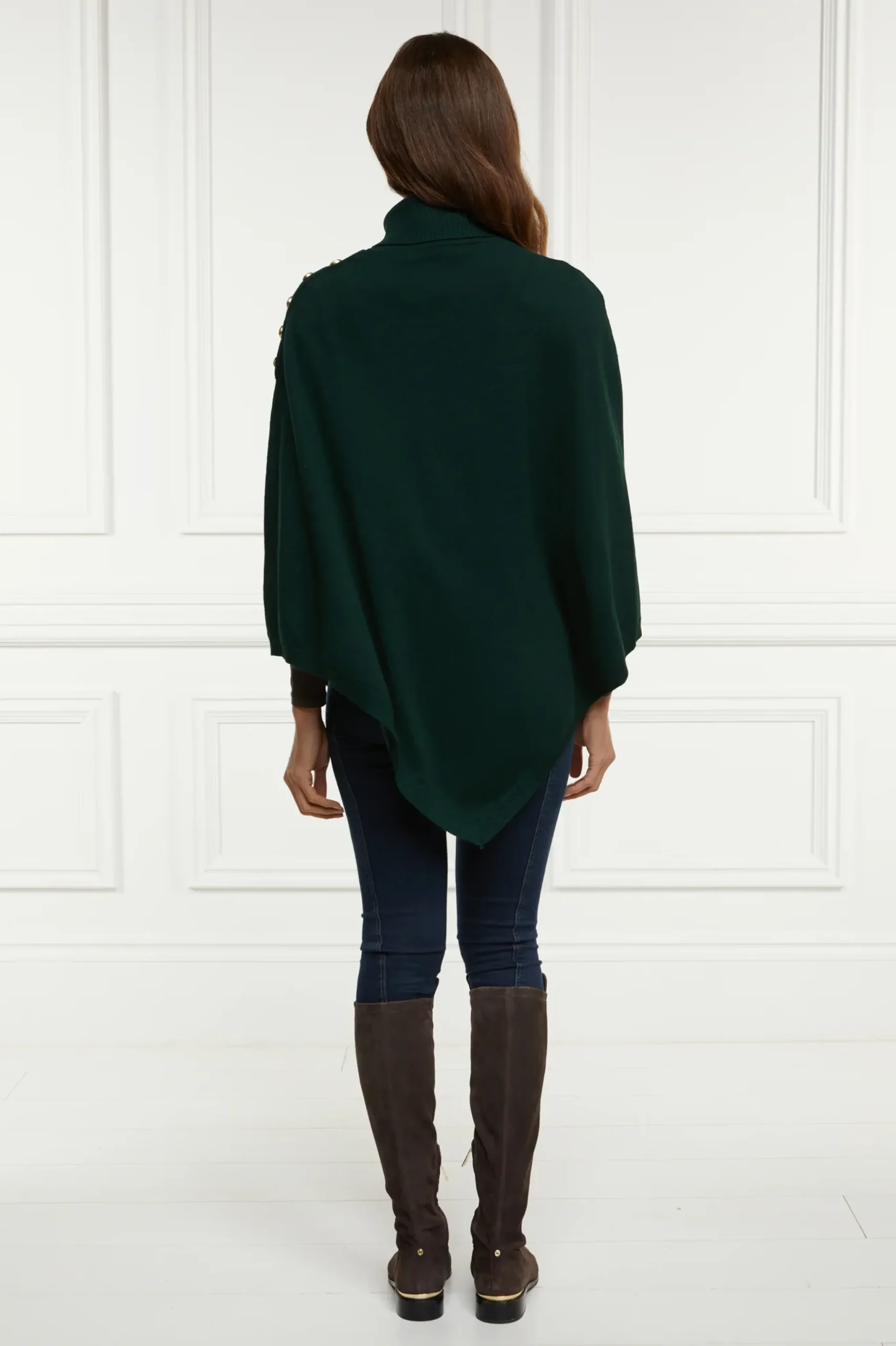 Holland Cooper Roll Neck Cape Deep Emerald Discount