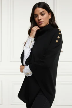 Holland Cooper Roll Neck Cape Black
