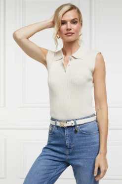 Holland Cooper Scarlett Polo Knit Ecru Sale