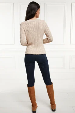 Holland Cooper Seattle V-Neck Knit Oatmeal Online