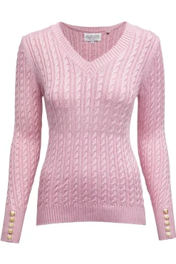 Holland Cooper Seattle V-Neck Knit Blush Clearance