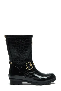 Holland Cooper Sherpa Lined Chelsea Wellington Black Croc Online
