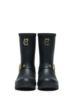 Holland Cooper Sherpa Lined Chelsea Wellington Matte Black Hot