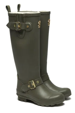 Holland Cooper Sherpa Lined Regency Wellington Matte Green Online