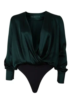 Holland Cooper Silk Bodysuit Emerald Clearance