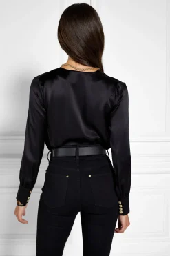 Holland Cooper Silk Bodysuit Black Best