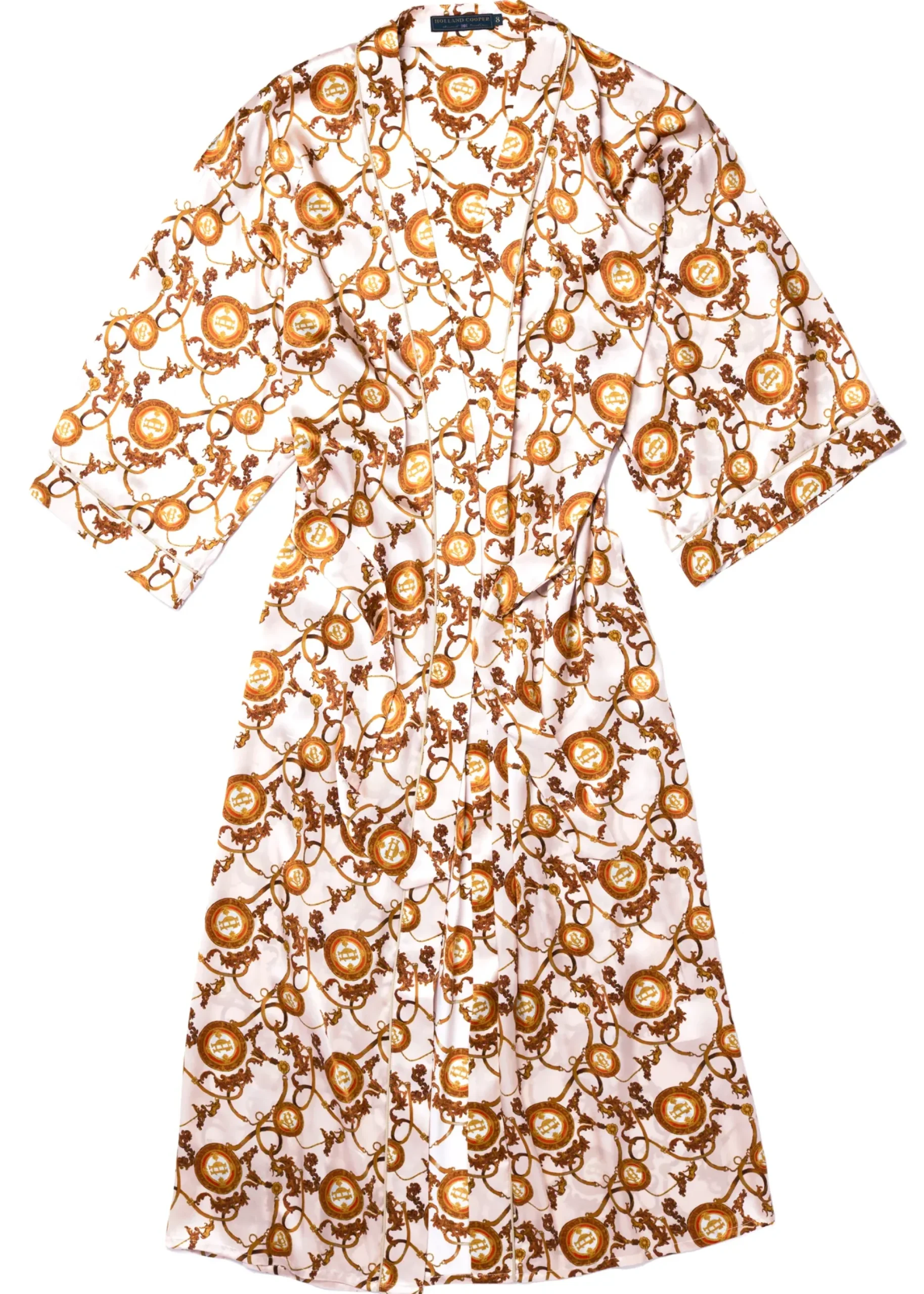 Holland Cooper Silk Full Length Dressing Gown Blush Online