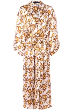 Holland Cooper Silk Full Length Dressing Gown Blush Online