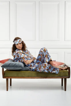 Holland Cooper Silk Pyjama Shirt Sky Blue
