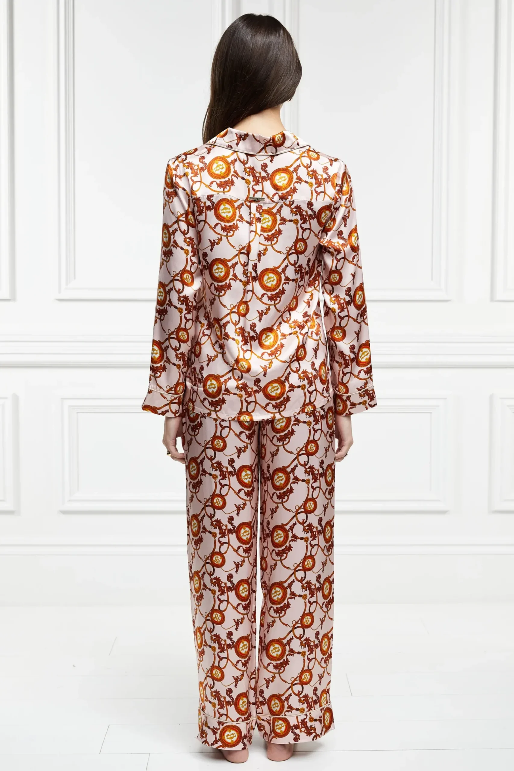 Holland Cooper Silk Pyjama Trouser Blush Discount