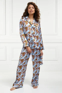 Holland Cooper Silk Pyjama Trouser Sky Blue