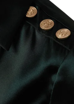 Holland Cooper Silk V-Neck Blouse Emerald Sale