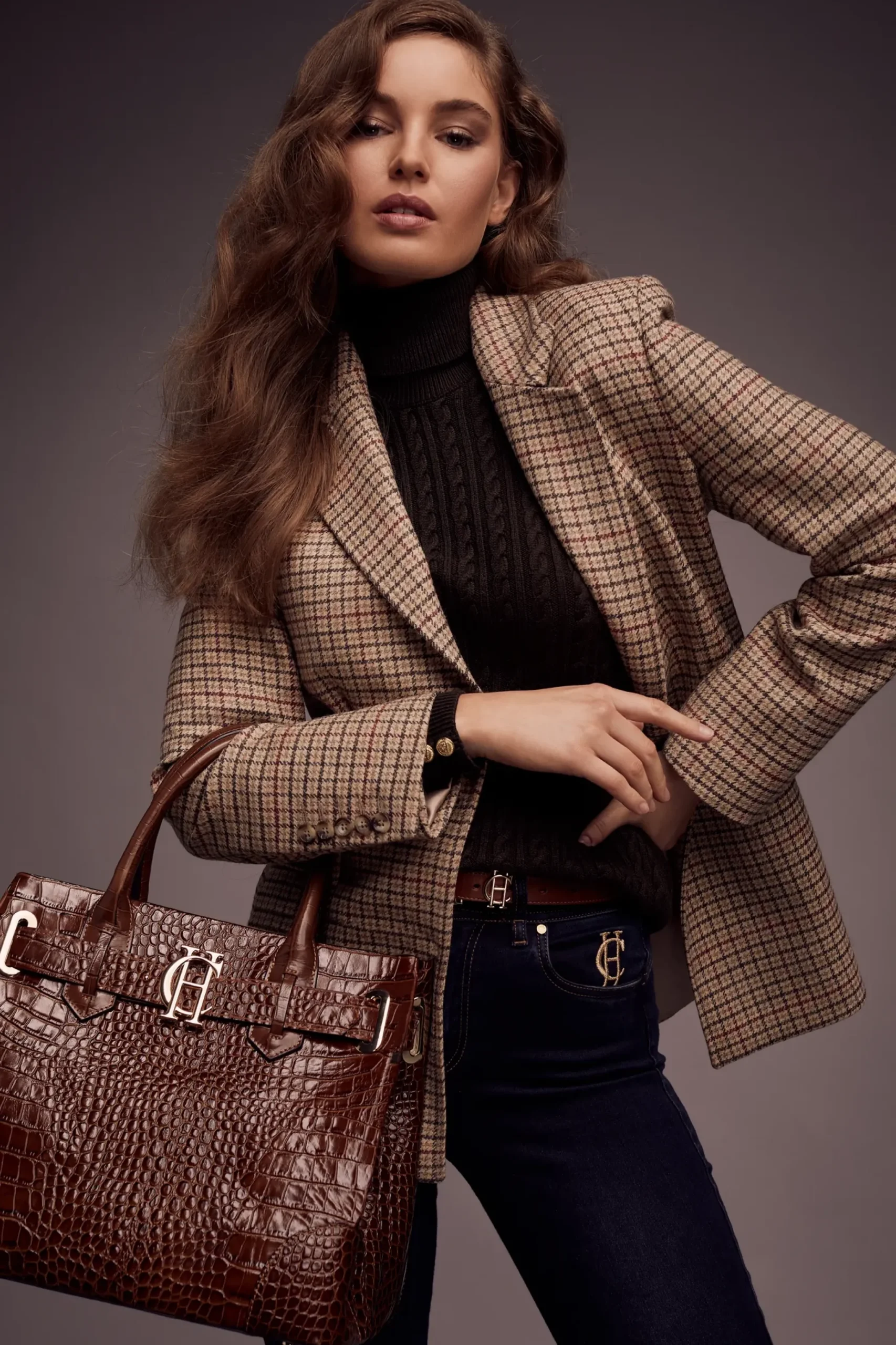 Holland Cooper Single Breasted Blazer Charlton Tweed Clearance