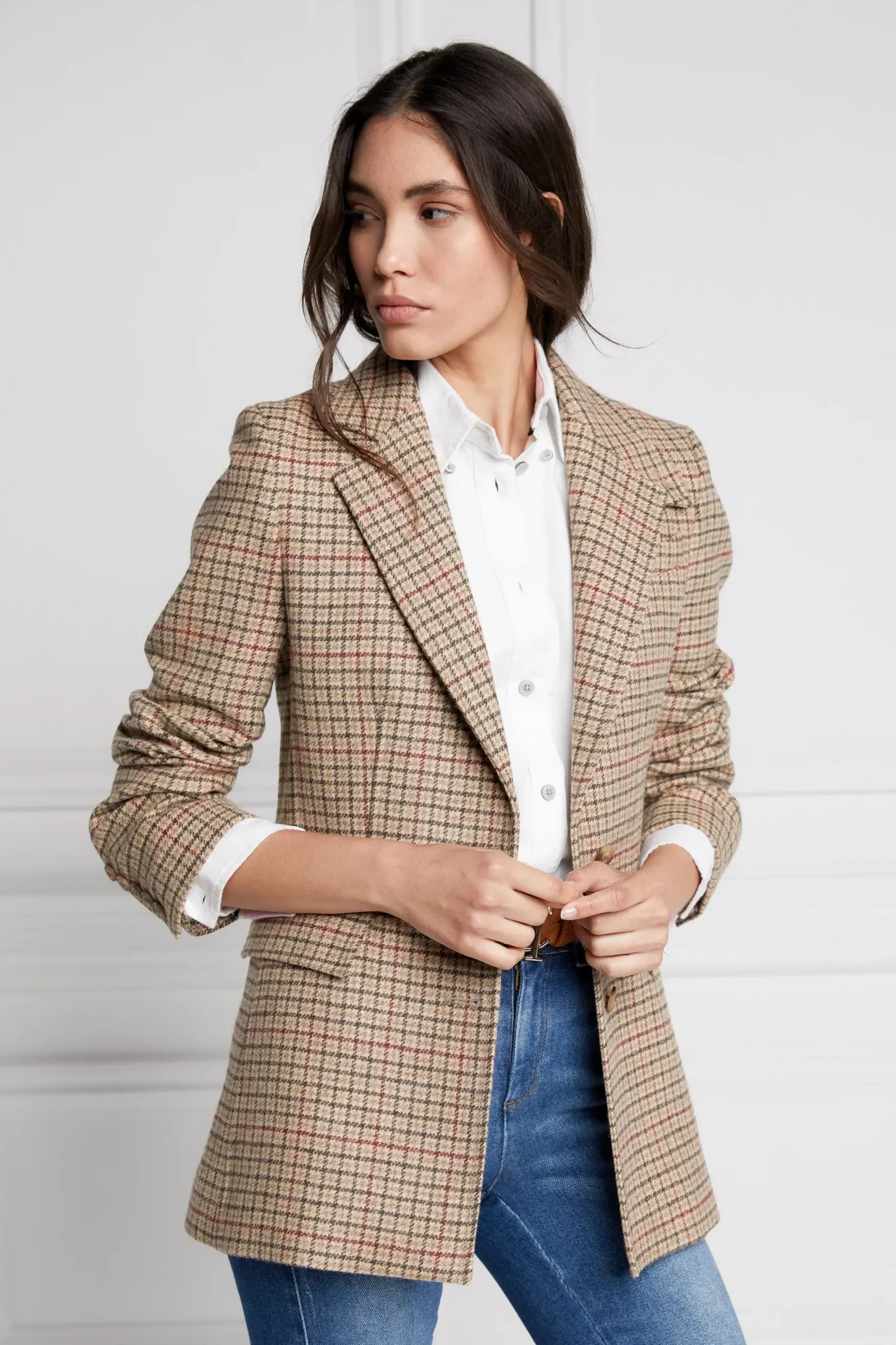 Holland Cooper Single Breasted Blazer Charlton Tweed Clearance