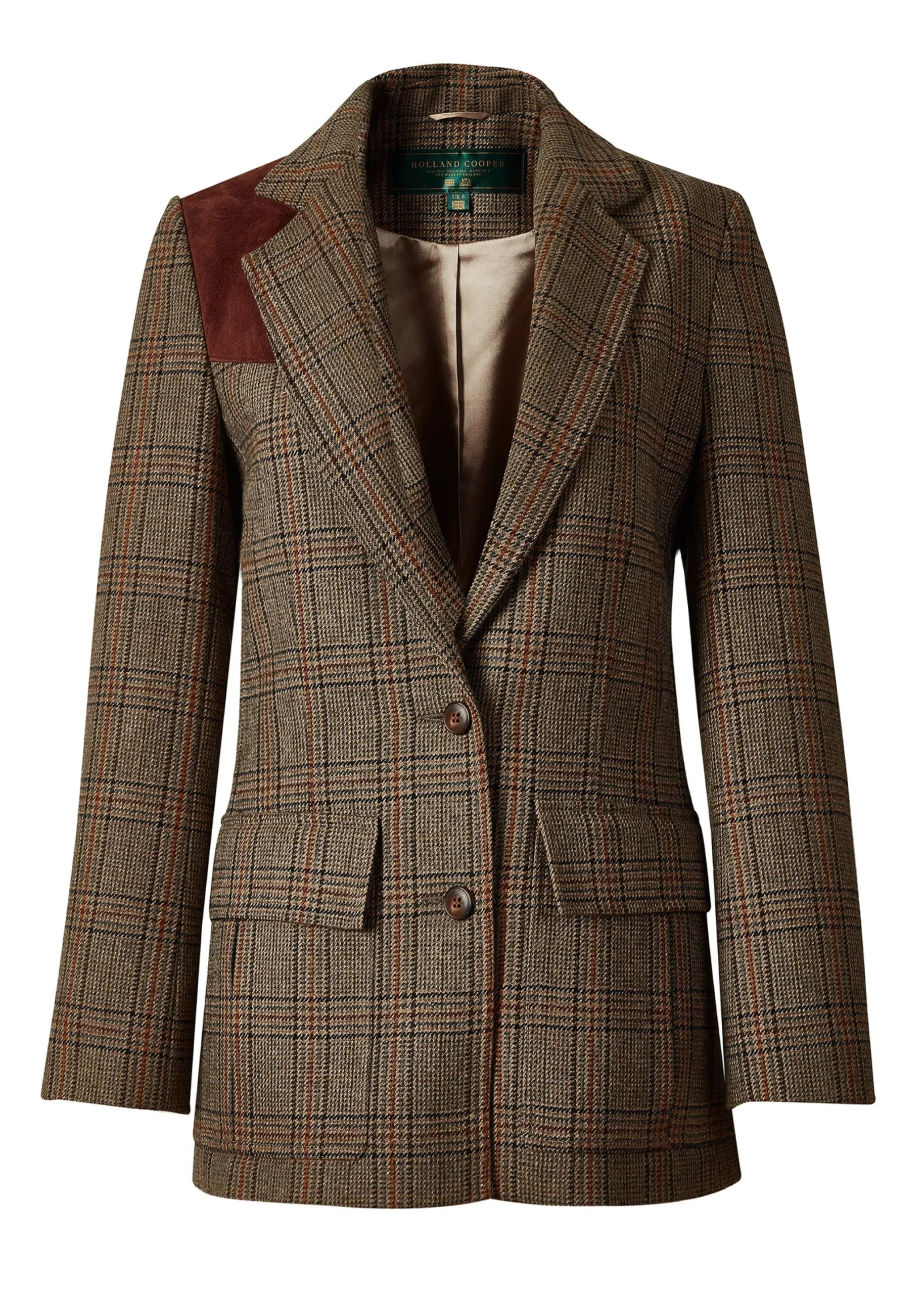 Holland Cooper Single Breasted Field Blazer Bourbon Tweed Sale