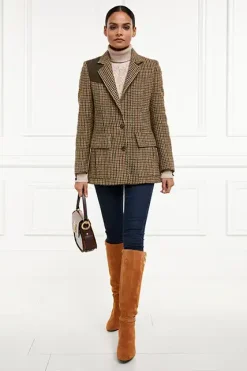 Holland Cooper Single Breasted Field Blazer Hailes Green Tweed Online