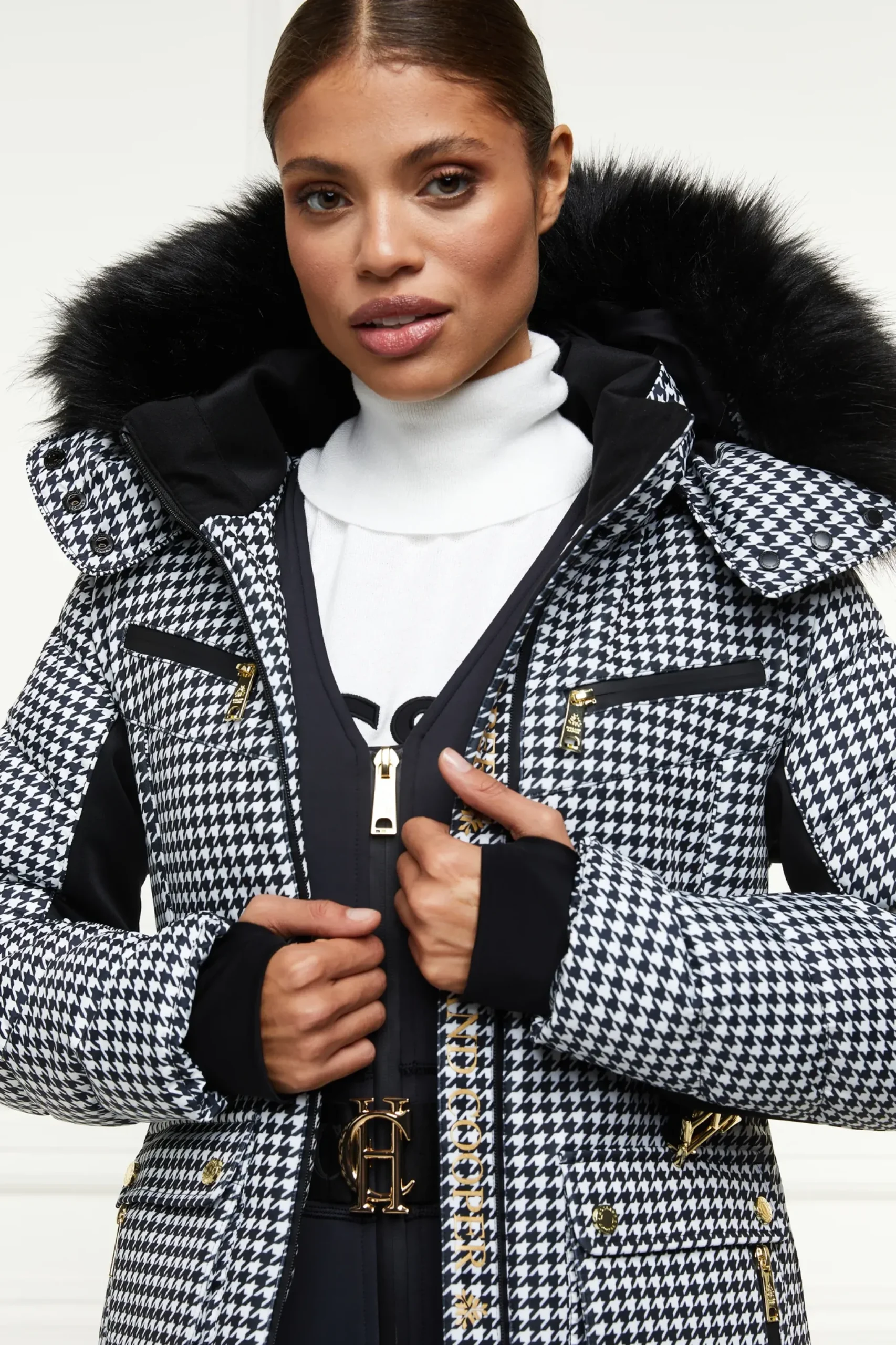 Holland Cooper Ski Jacket Houndstooth