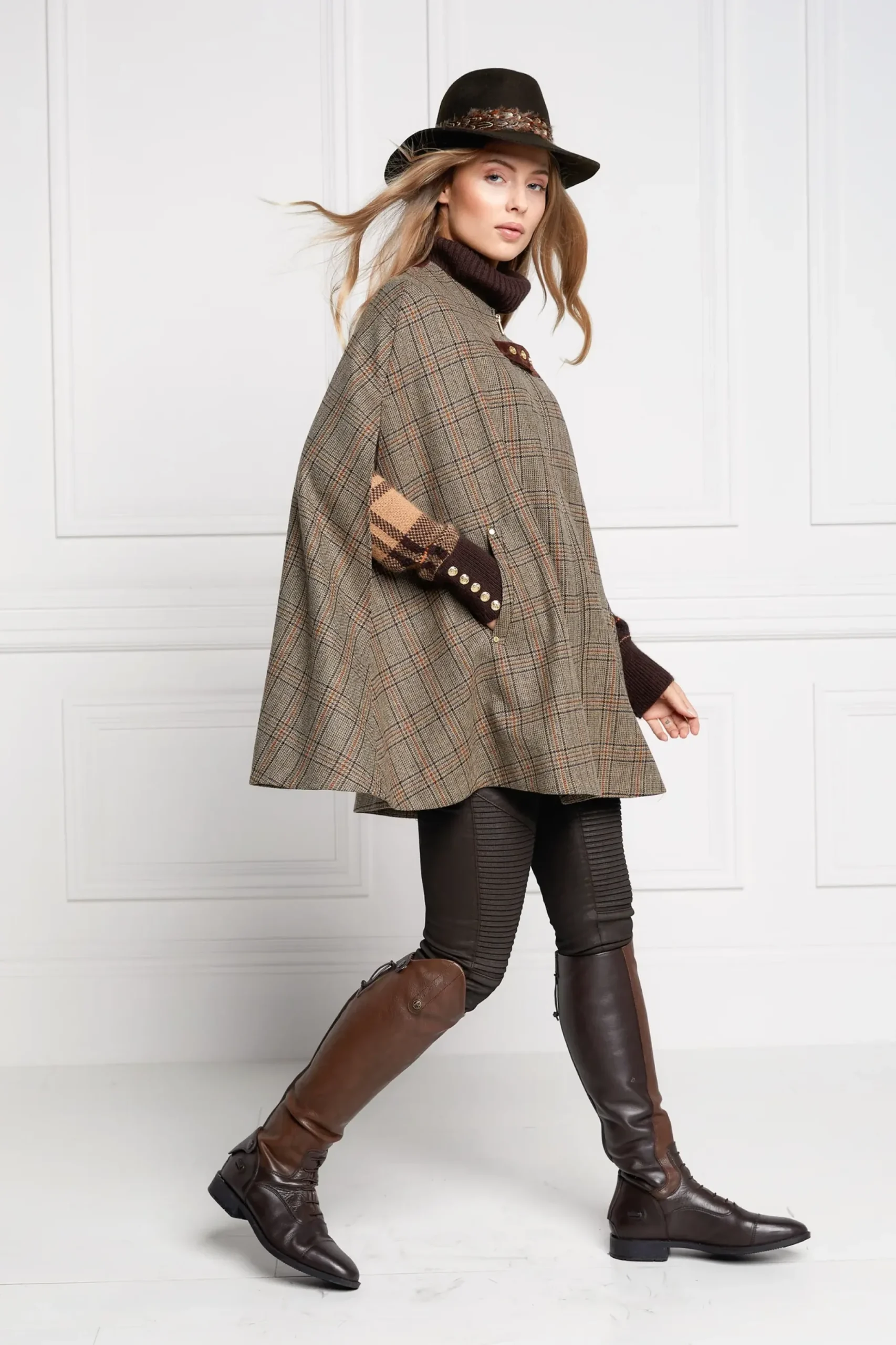 Holland Cooper Slim Cape Bourbon Tweed Clearance
