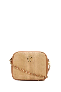 Holland Cooper Soho Camera Bag Tan Raffia Outlet