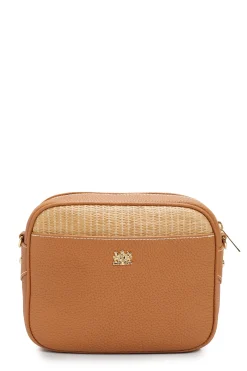 Holland Cooper Soho Camera Bag Tan Raffia Outlet