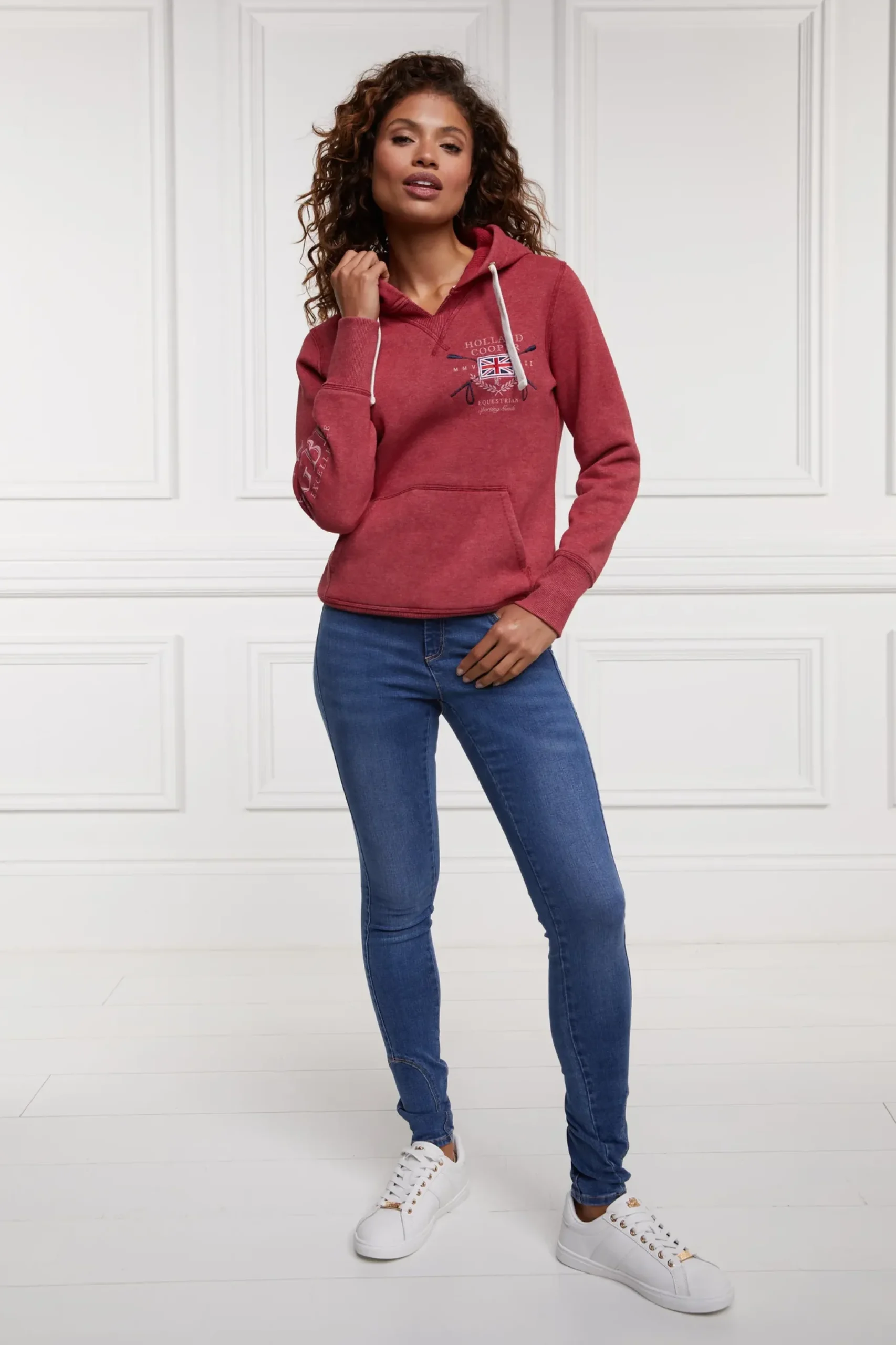Holland Cooper Sporting Goods Hoodie Varsity Red New