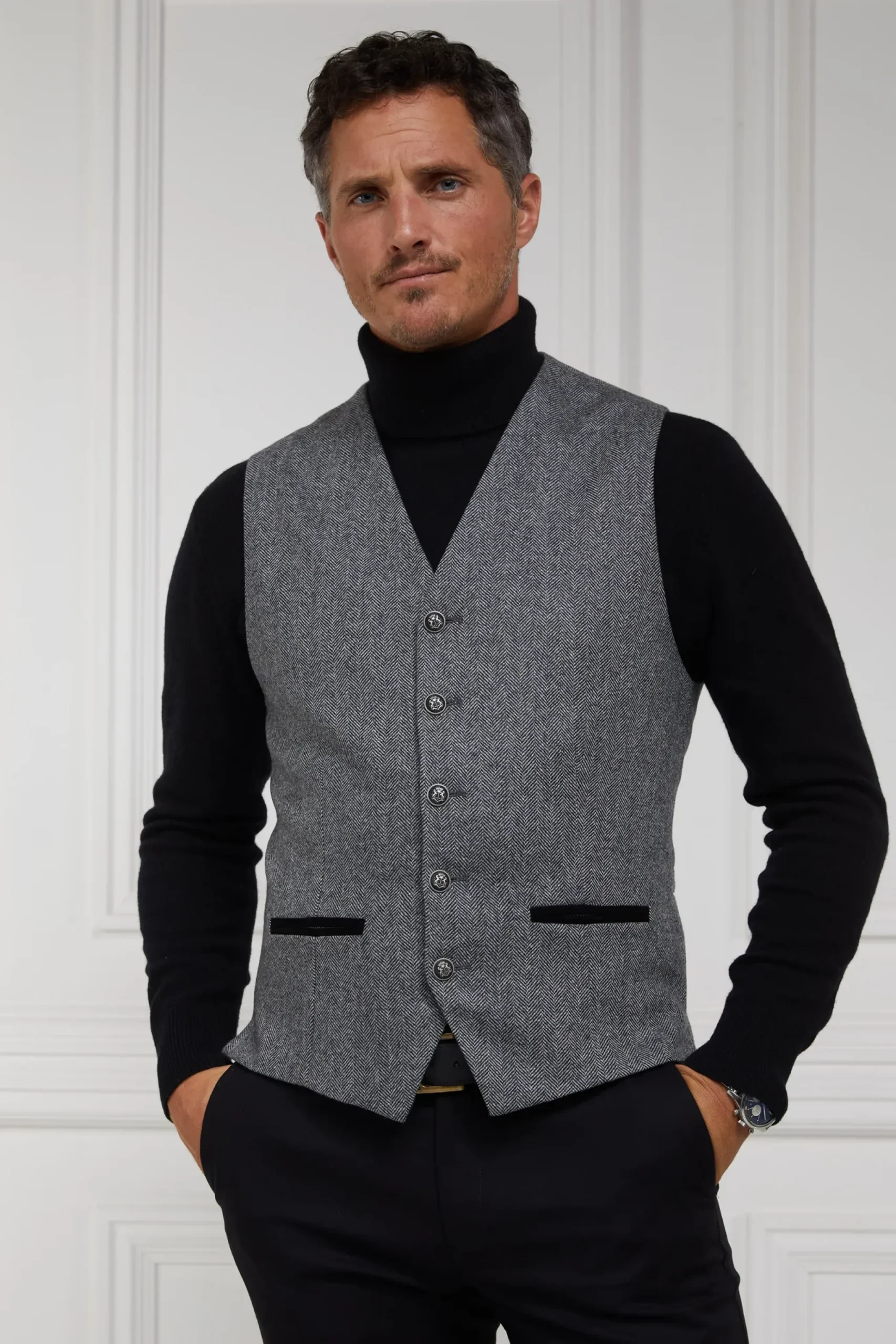 Holland Cooper St James Waistcoat Mono Herringbone Sale