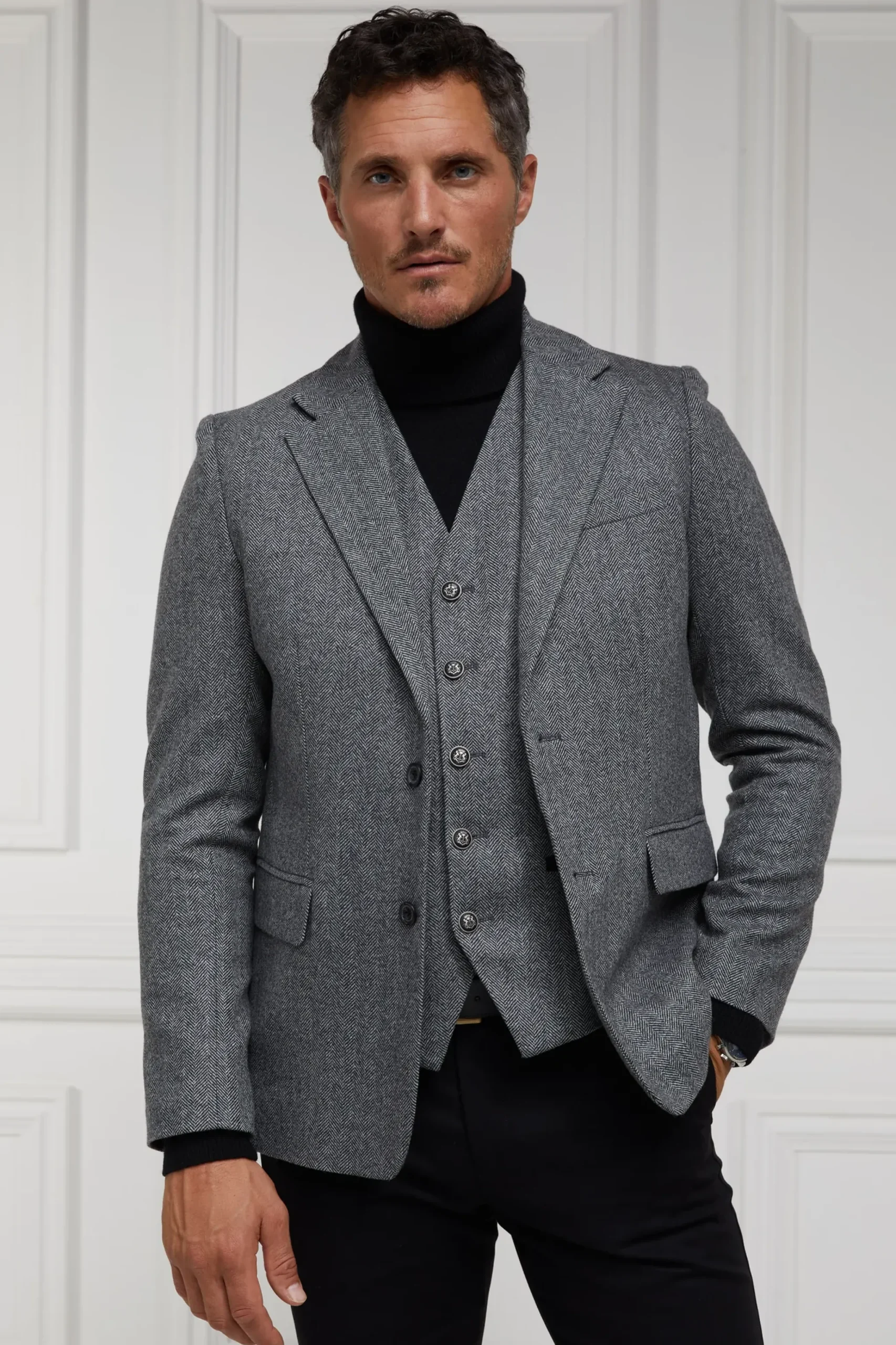 Holland Cooper St James Waistcoat Mono Herringbone Sale