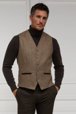 Holland Cooper St James Waistcoat Clarence Check Forest New