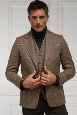 Holland Cooper St James Waistcoat Clarence Check Forest New