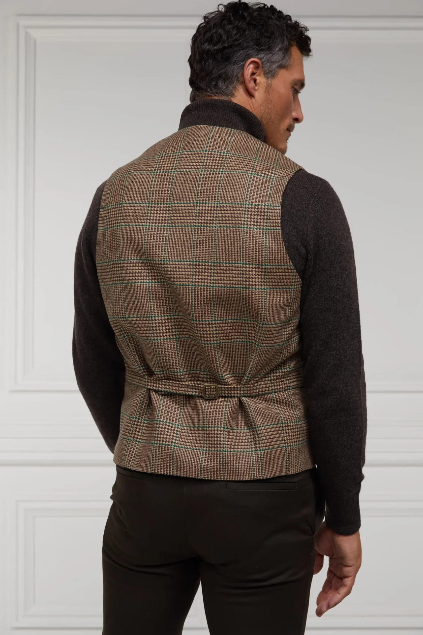 Holland Cooper St James Waistcoat Clarence Check Forest New
