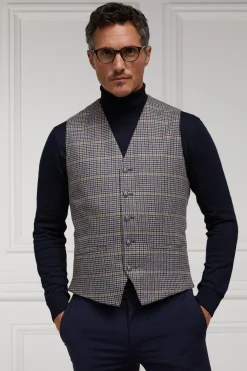 Holland Cooper St James Waistcoat Prince of Wales Navy