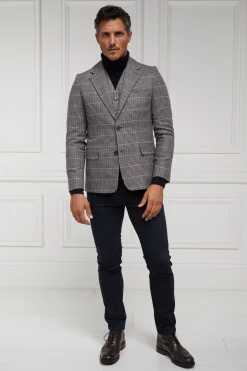 Holland Cooper St James Waistcoat Prince of Wales Navy