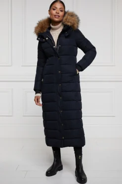 Holland Cooper Stoneleigh Longline Coat Ink Navy Outlet