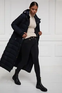 Holland Cooper Stoneleigh Longline Coat Ink Navy Outlet