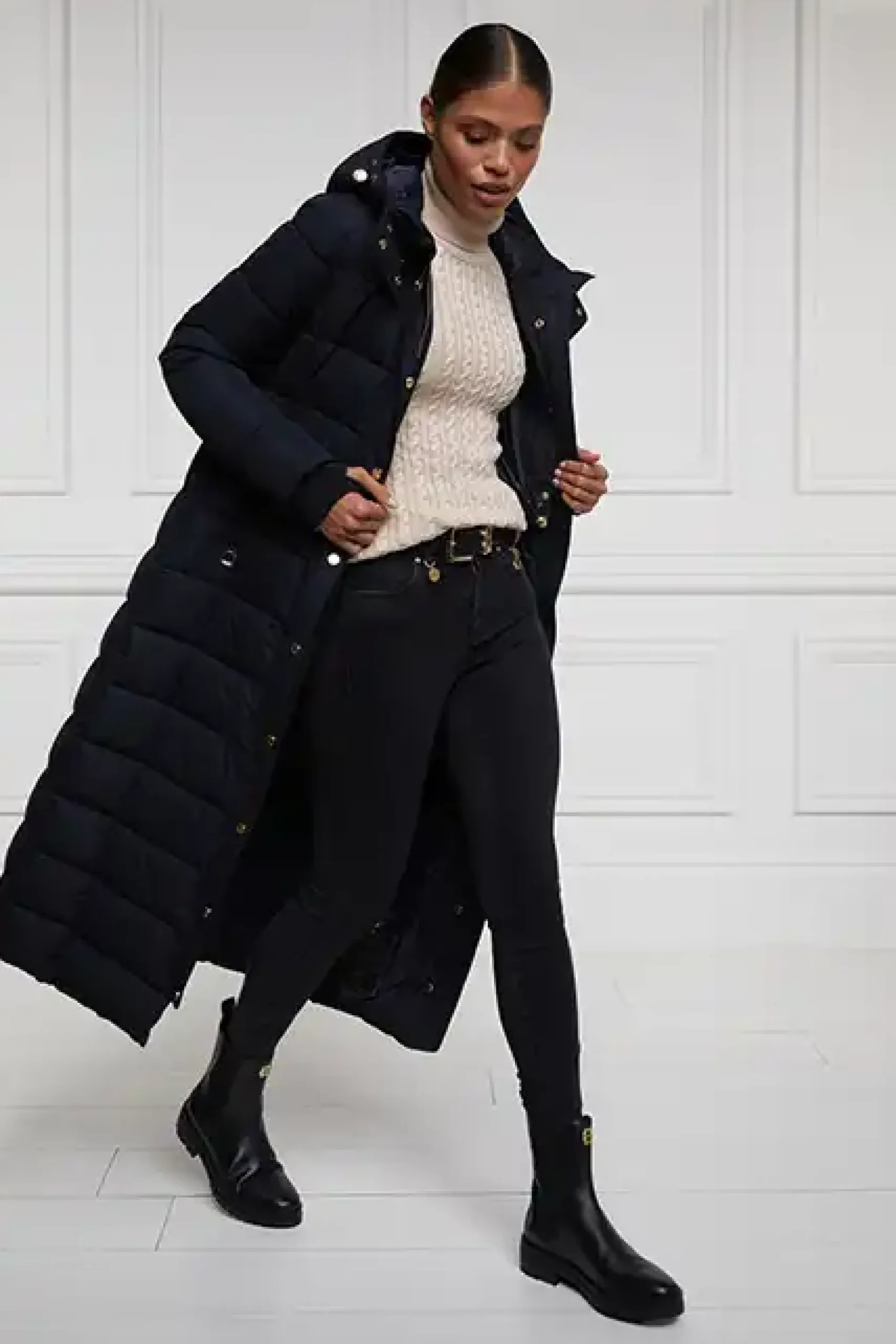 Holland Cooper Stoneleigh Longline Coat Ink Navy Outlet