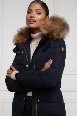 Holland Cooper Stoneleigh Longline Coat Ink Navy Outlet