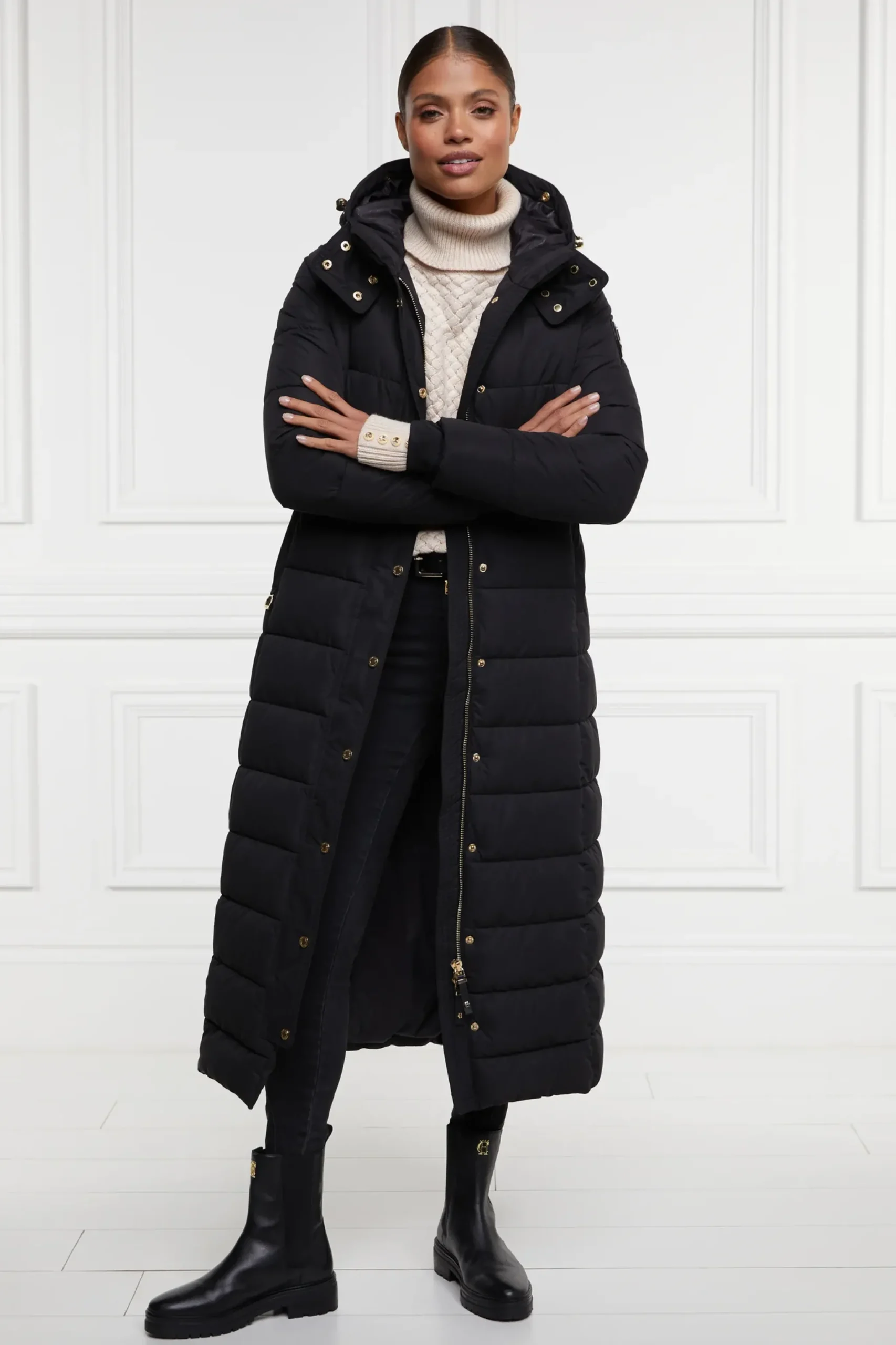 Holland Cooper Stoneleigh Longline Coat Black Outlet