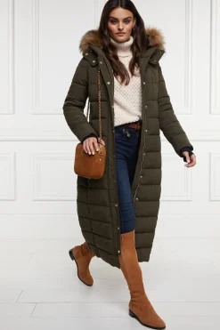 Holland Cooper Stoneleigh Longline Coat Khaki Best