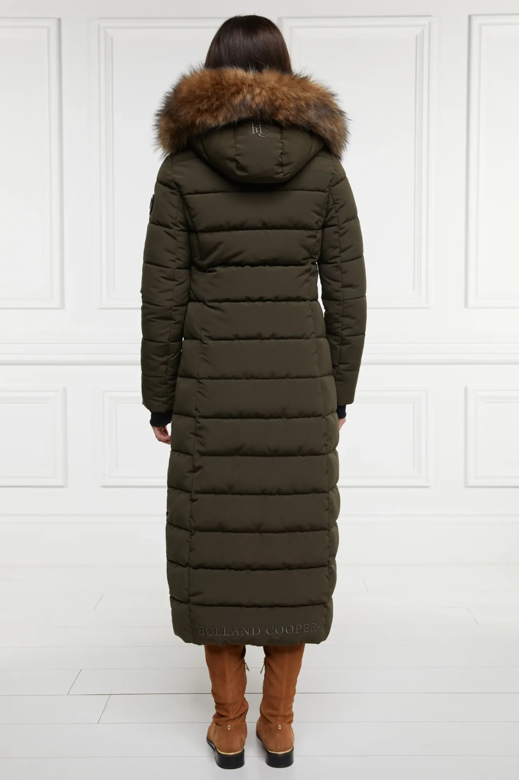 Holland Cooper Stoneleigh Longline Coat Khaki Best