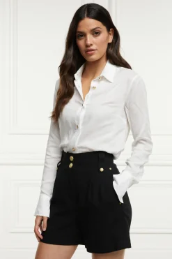 Holland Cooper Tailored Short Black Linen