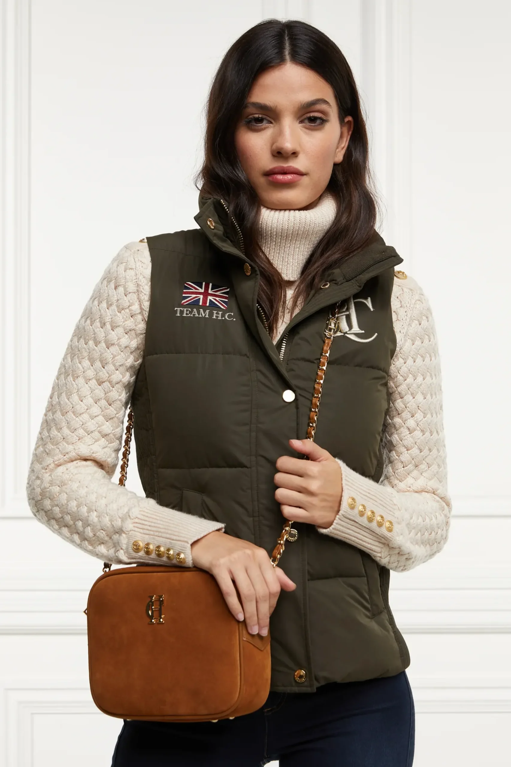 Holland Cooper Team Gilet Khaki Outlet