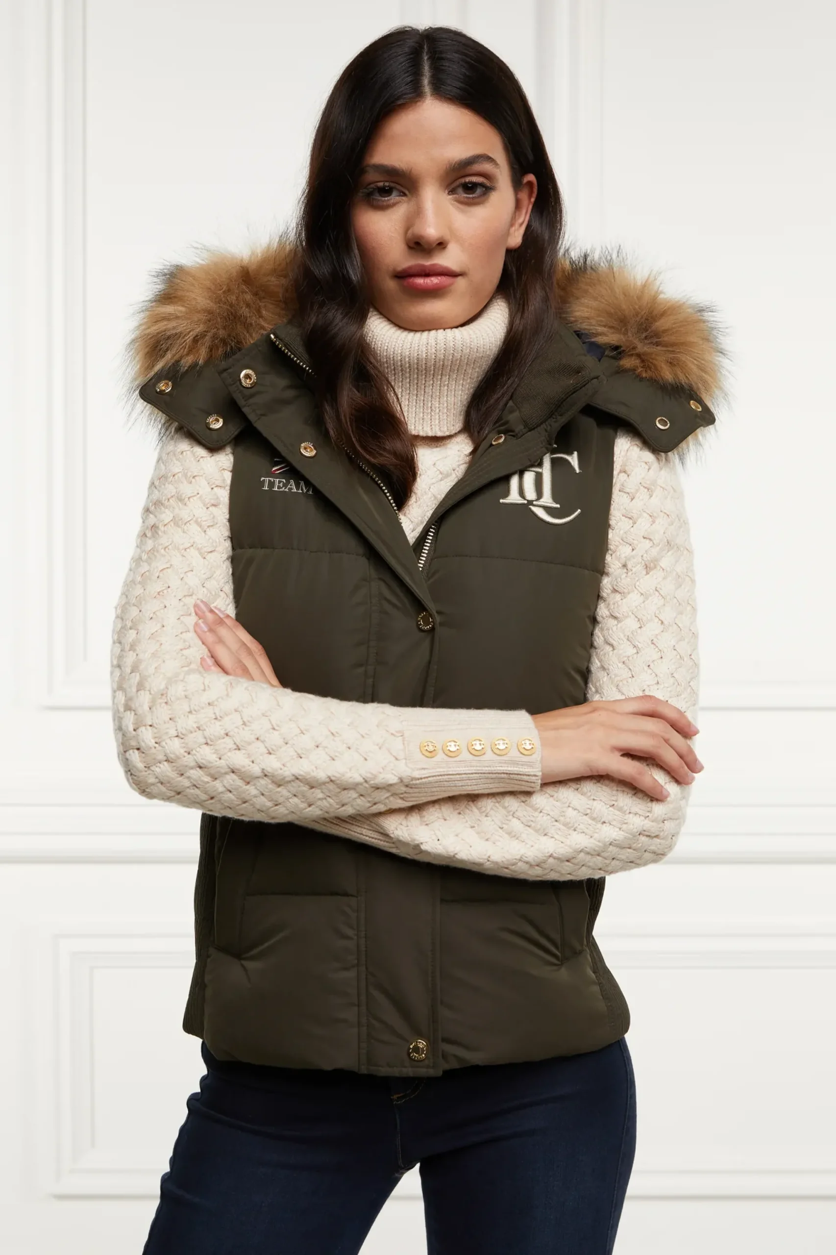 Holland Cooper Team Gilet Khaki Outlet