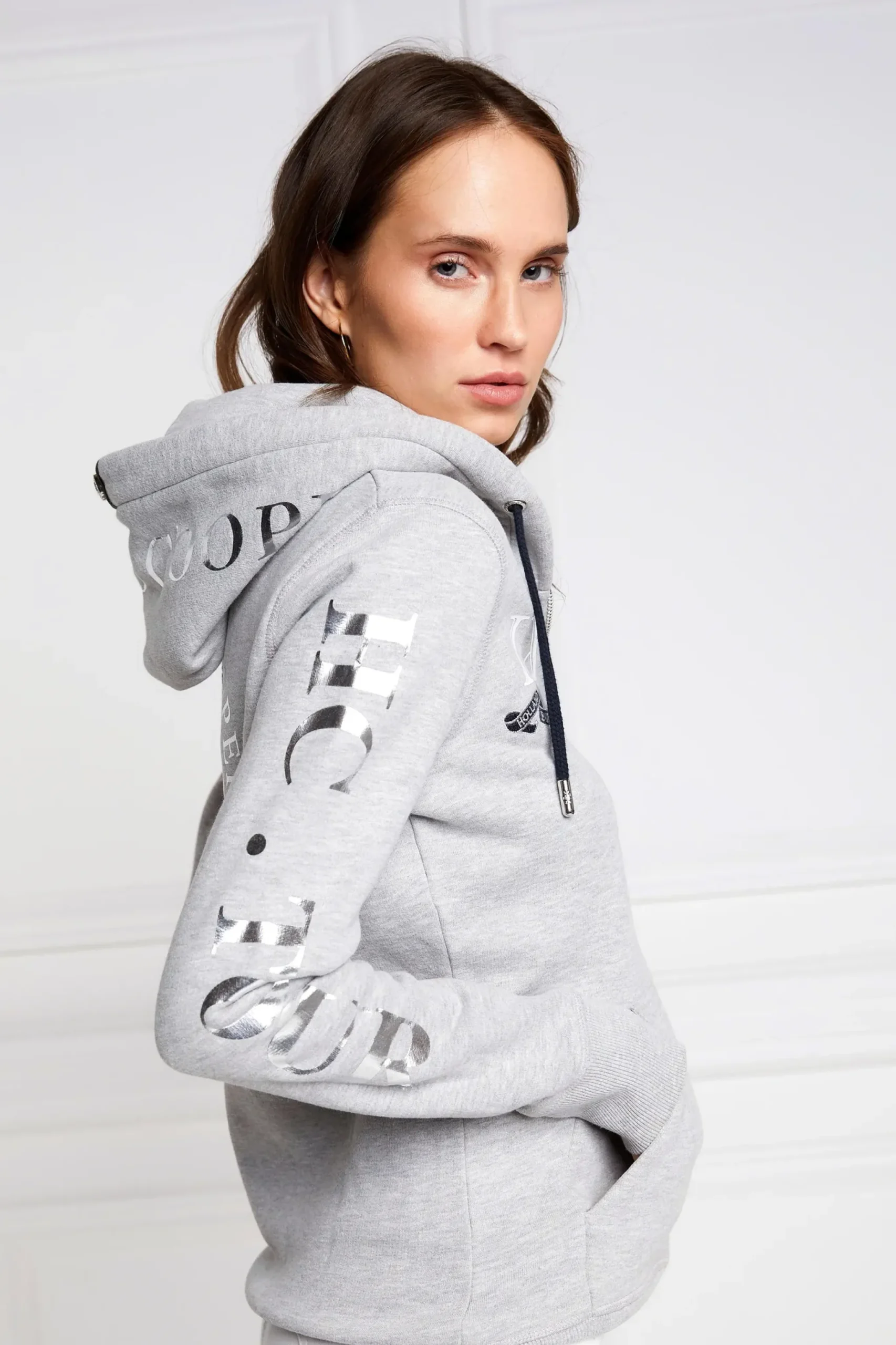 Holland Cooper Team Hoodie Grey Marl