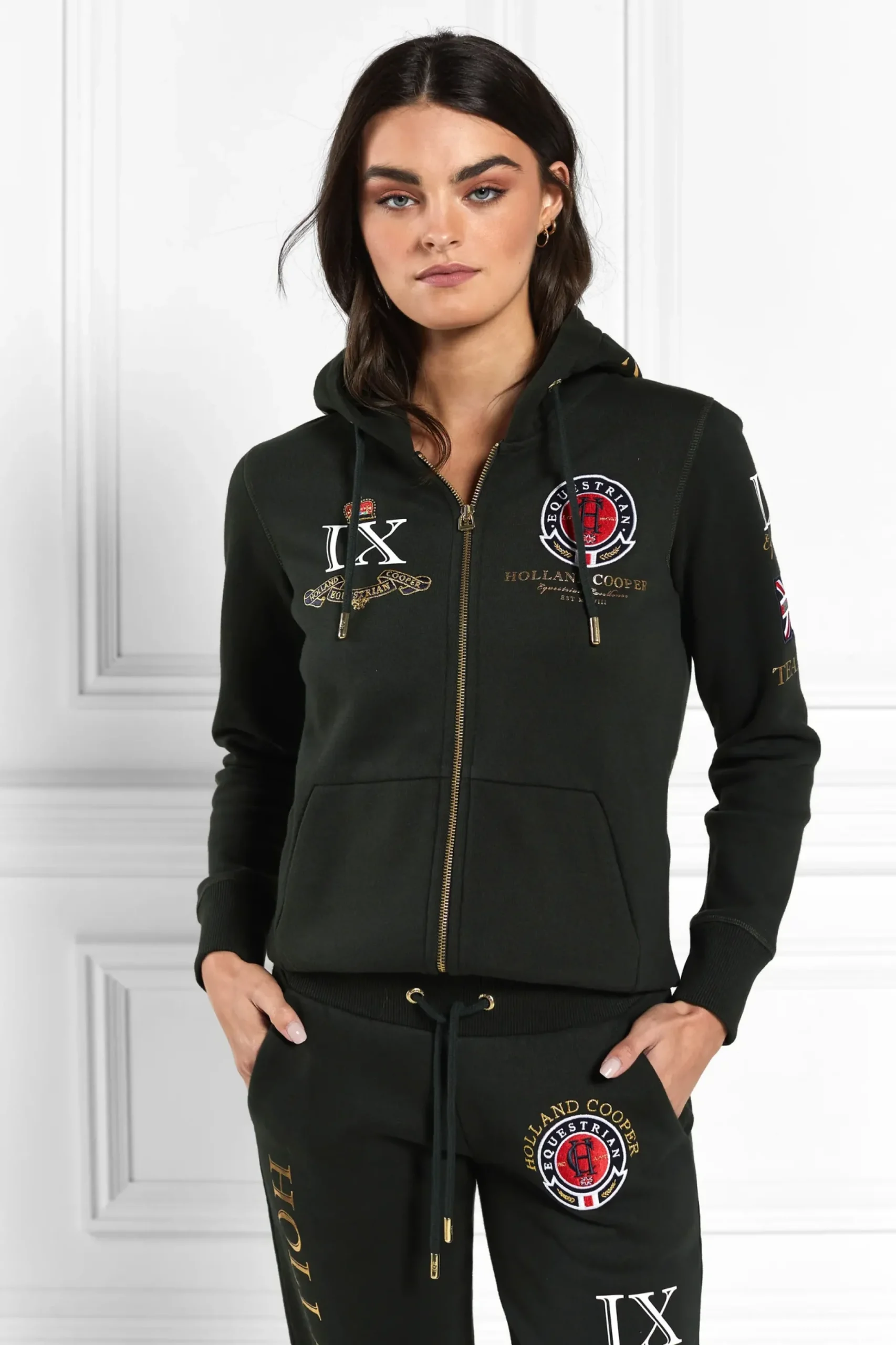 Holland Cooper Team Hoodie Racing Green Sale
