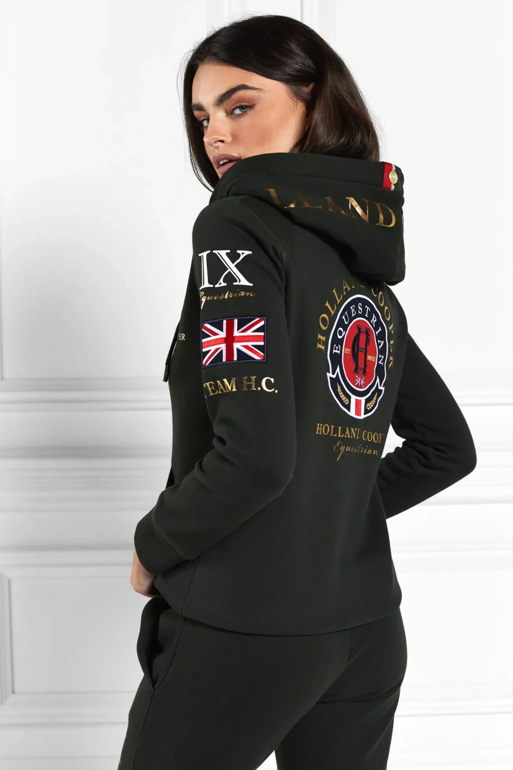 Holland Cooper Team Hoodie Racing Green Sale