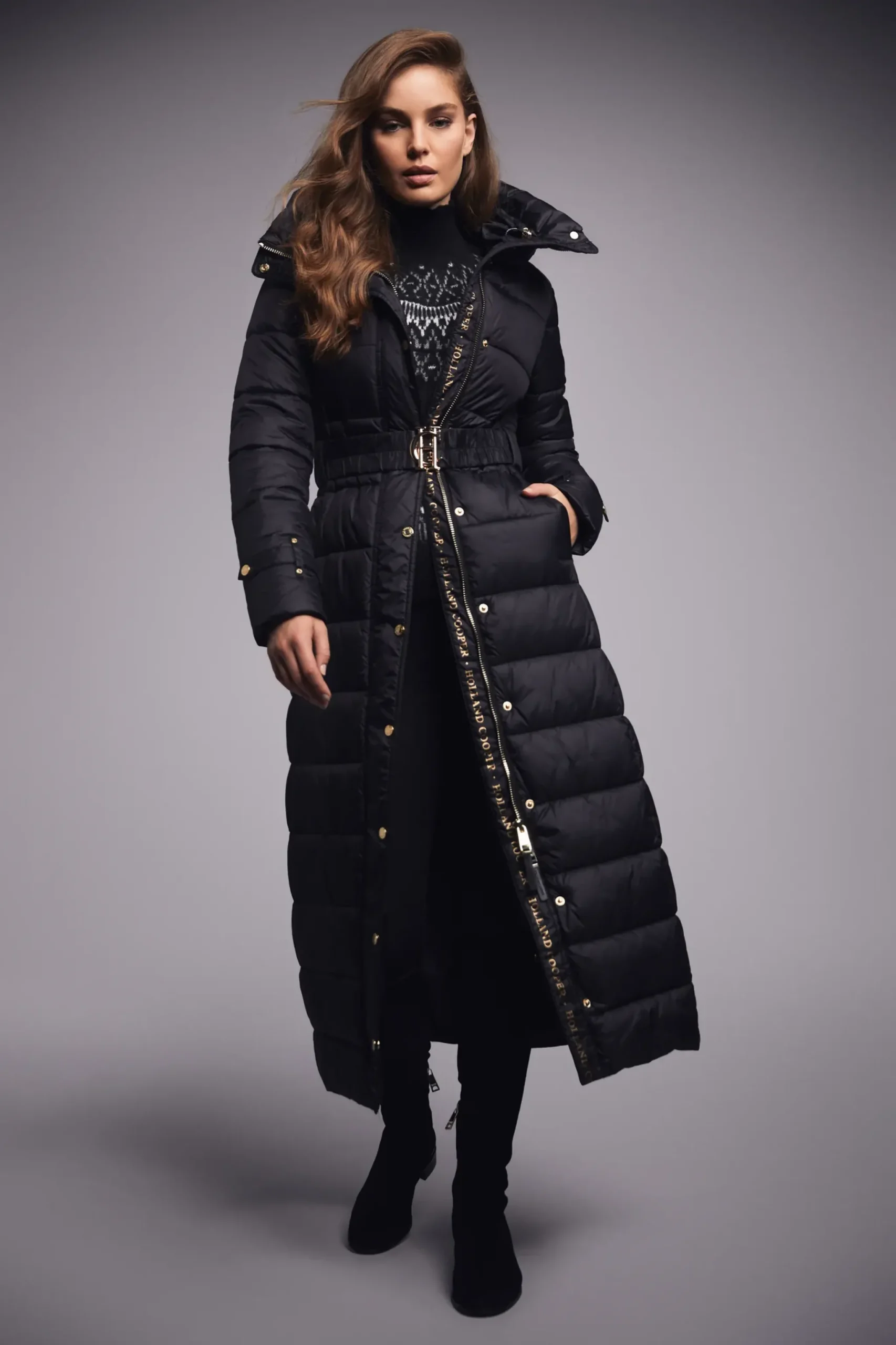 Holland Cooper The Arosa Longline Coat Black