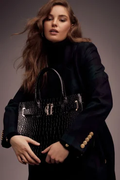 Holland Cooper The Brompton Tote Black Croc